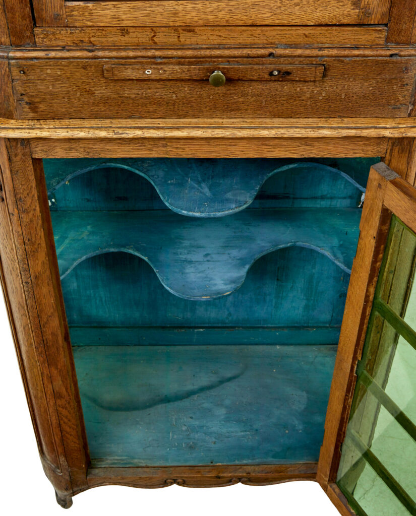 Mid 19th Century Glazed Carved Oak Liège Cabinet — image 2