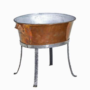 19TH CENTURY ARTS AND CRAFTS COPPER BOWL ON STAND