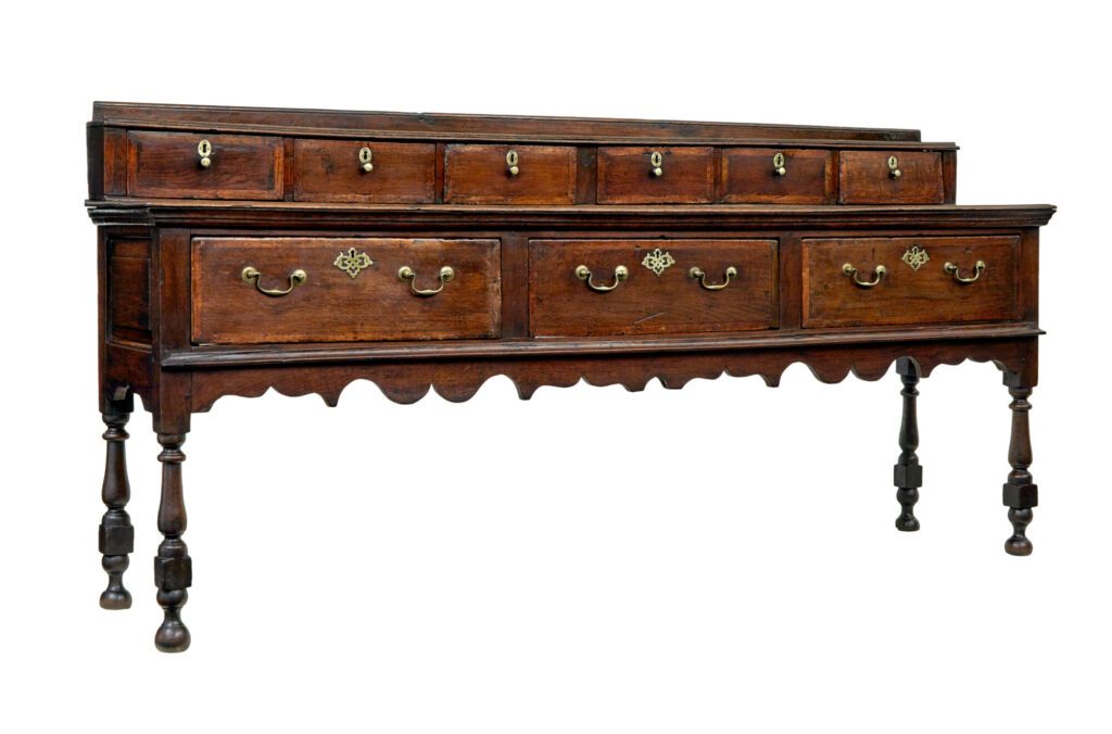 Georgian 18th Century Oak Dresser Base and Spice Drawers