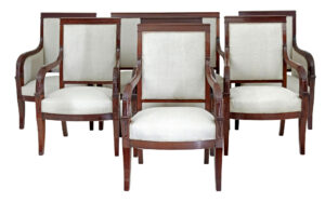 FRENCH 7 PIECE 19TH CENTURY EMPIRE MAHOGANY SALON SUITE
