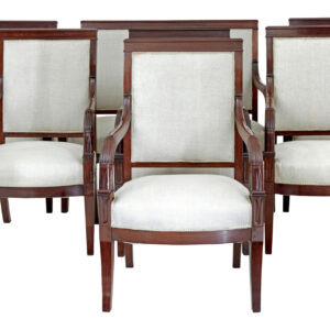 FRENCH 7 PIECE 19TH CENTURY EMPIRE MAHOGANY SALON SUITE