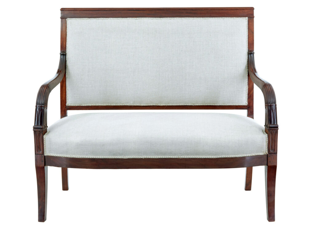 French 7 Piece 19th Century Empire Mahogany Salon Suite — image 10