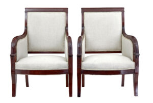 French 7 Piece 19th Century Empire Mahogany Salon Suite — thumbnail 7