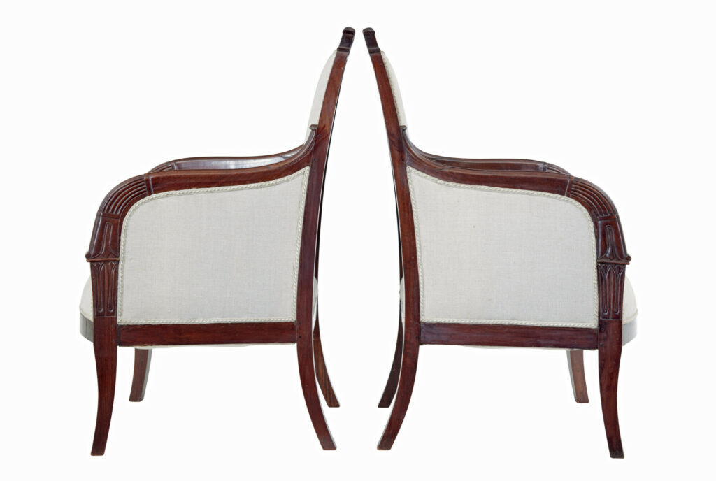 French 7 Piece 19th Century Empire Mahogany Salon Suite — image 6