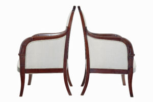 French 7 Piece 19th Century Empire Mahogany Salon Suite — thumbnail 6