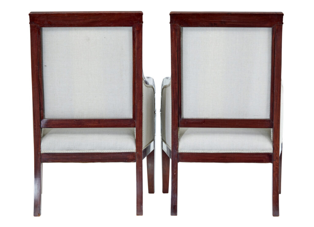 French 7 Piece 19th Century Empire Mahogany Salon Suite — image 5