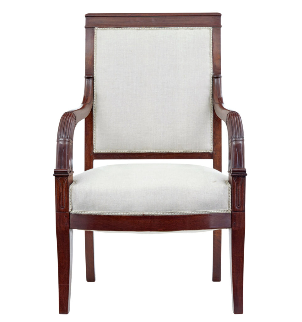 French 7 Piece 19th Century Empire Mahogany Salon Suite — image 4