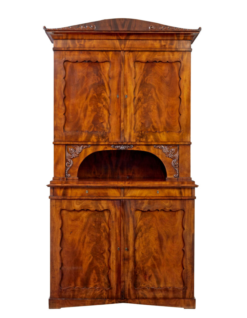 Empire Mid 19th Century Danish Flame Mahogany Cabinet