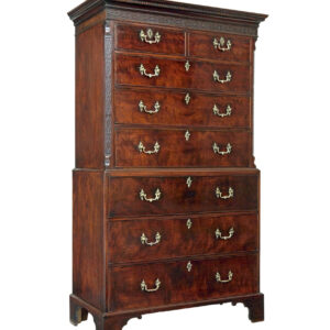 EARLY 19TH CENTURY GEORGIAN MAHOGANY SECRETAIRE CHEST ON CHEST