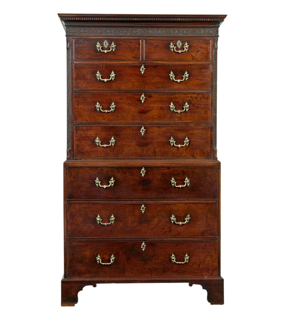 Early 19th Century Georgian Mahogany Secretaire Chest on Chest — image 10