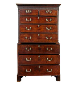 Early 19th Century Georgian Mahogany Secretaire Chest on Chest — thumbnail 9