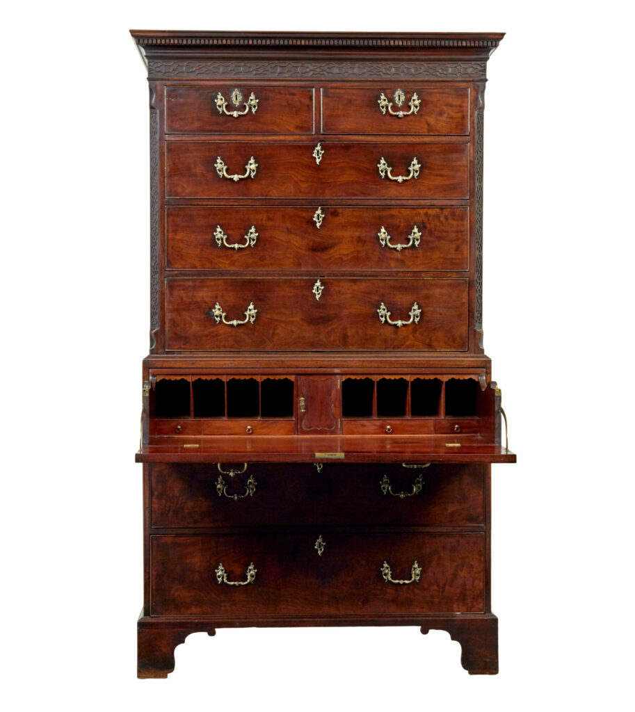 Early 19th Century Georgian Mahogany Secretaire Chest on Chest — image 8
