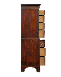 Early 19th Century Georgian Mahogany Secretaire Chest on Chest — thumbnail 5