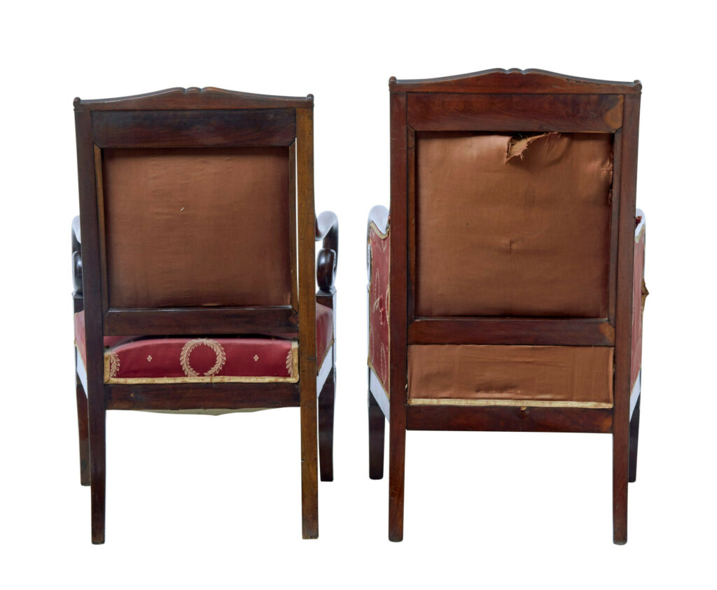 Set of 4 Mid 19th Century Danish Mahogany Armchairs — image 8