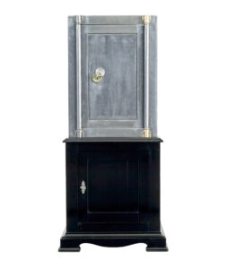 19th Century Danish Polished Steel Safe on Cabinet — thumbnail 9