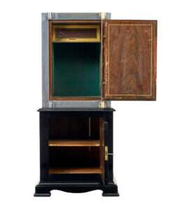 19th Century Danish Polished Steel Safe on Cabinet — thumbnail 7
