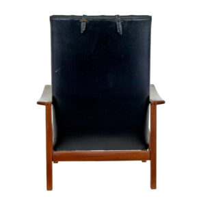 Mid 20th Century Scandinavian Teak Reclining Leather Armchair — thumbnail 2