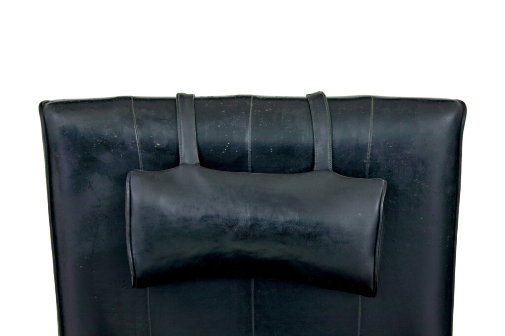 Mid 20th Century Scandinavian Teak Reclining Leather Armchair — image 8