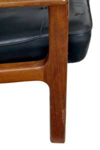 Mid 20th Century Scandinavian Teak Reclining Leather Armchair — thumbnail 6