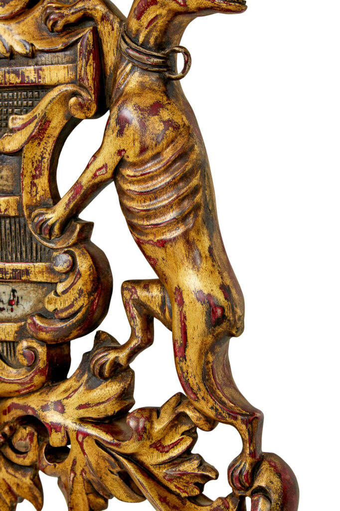 Decorative Greyhound Hand Carved Heraldic Coat of Arms — image 5