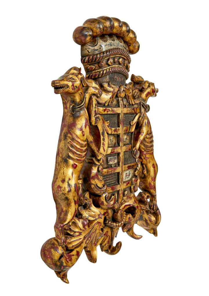 Decorative Greyhound Hand Carved Heraldic Coat of Arms — image 2