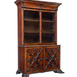 MID 19TH CENTURY CARVED MAHOGANY DANISH BOOKCASE