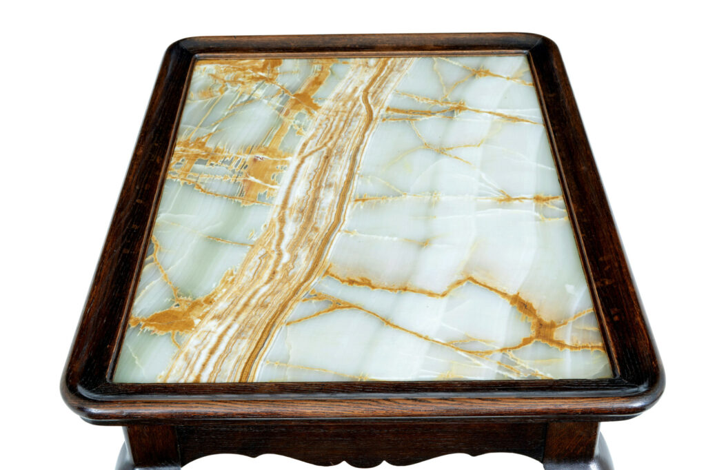 19th Century Oak Chippendale Influenced Onyx Top Table — image 4