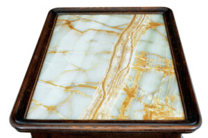 19th Century Oak Chippendale Influenced Onyx Top Table — thumbnail 3