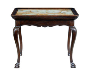 19th Century Oak Chippendale Influenced Onyx Top Table — thumbnail 7