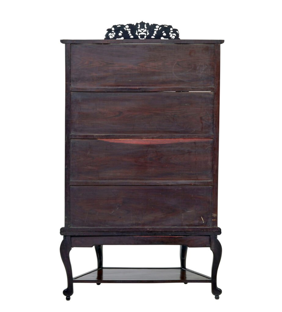 19th Century Chinese Carved Hardwood Glazed Display Cabinet — image 5