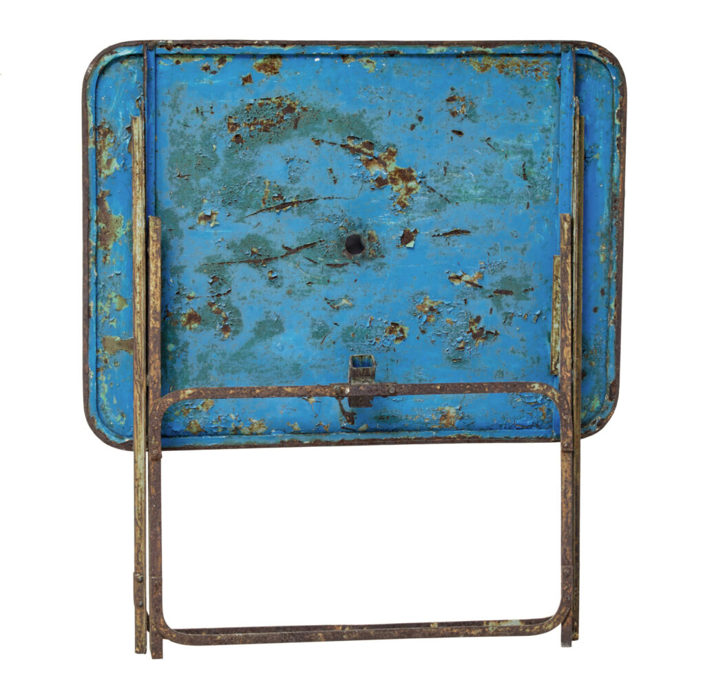 Early 20th Century French Folding Metal Garden Table — image 5