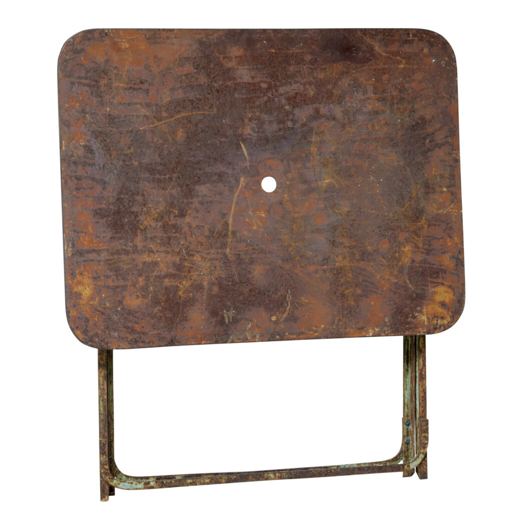 Early 20th Century French Folding Metal Garden Table — image 4