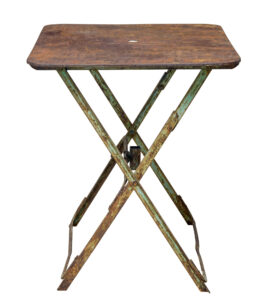Early 20th Century French Folding Metal Garden Table — thumbnail 3