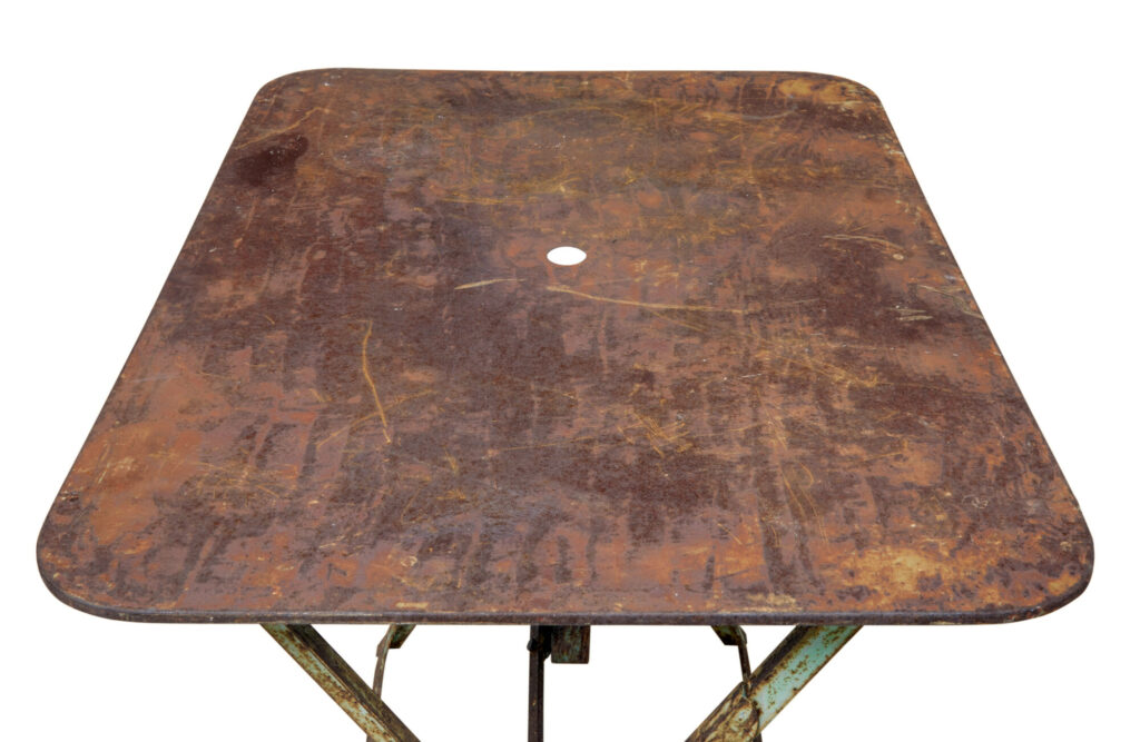 Early 20th Century French Folding Metal Garden Table — image 2