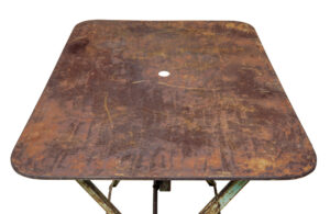 Early 20th Century French Folding Metal Garden Table — thumbnail 2