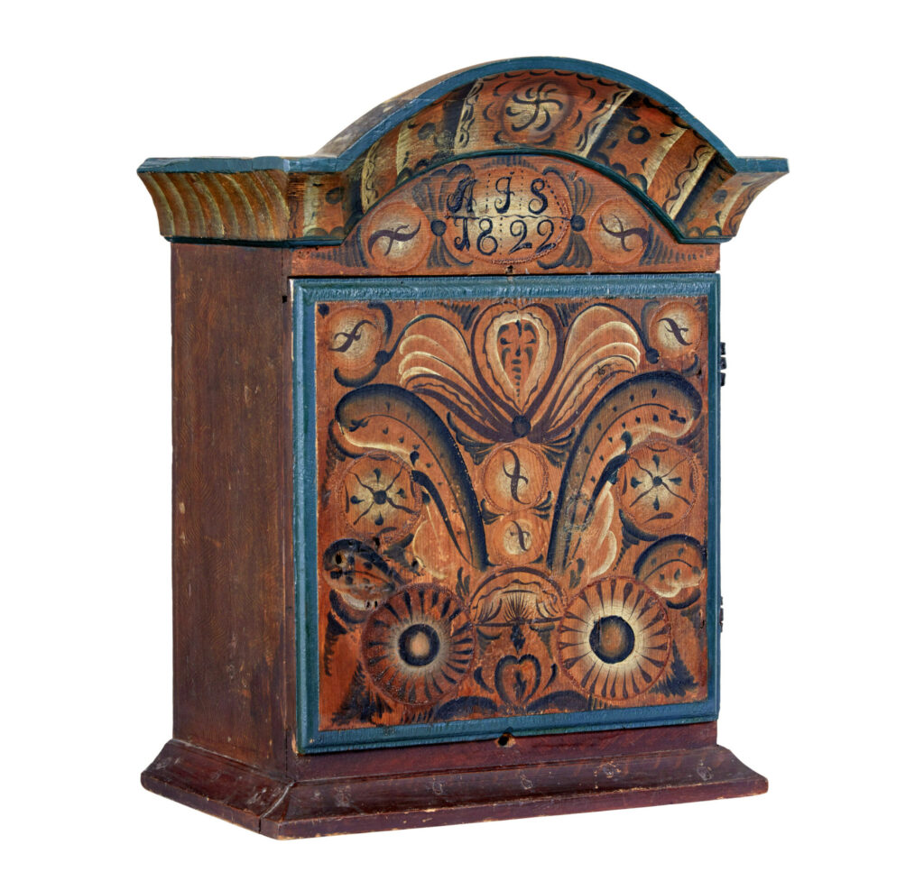 Early 19th Century Swedish Dalarna Painted Wall Cupboard