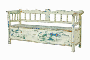 LARGE SWEDISH 19TH CENTURY PAINTED PINE BENCH