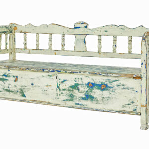 LARGE SWEDISH 19TH CENTURY PAINTED PINE BENCH