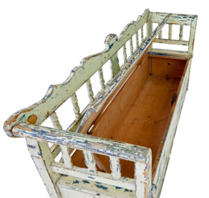 Large Swedish 19th Century Painted Pine Bench — thumbnail 7