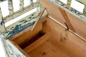 Large Swedish 19th Century Painted Pine Bench — thumbnail 6
