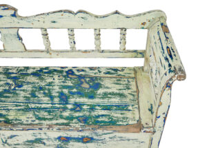 Large Swedish 19th Century Painted Pine Bench — thumbnail 4