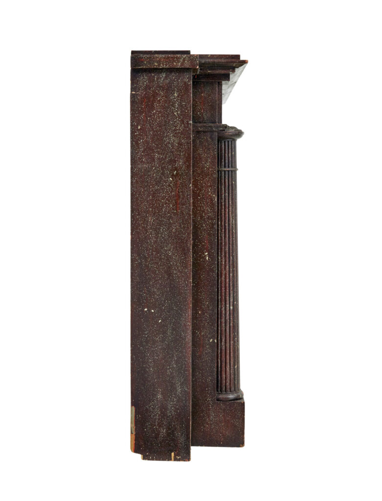 Mid Century Faux Porphyry Marble Adams Style Mantlepiece — image 5