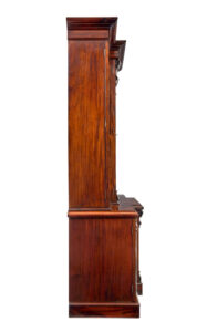 Early Victorian 19th Century Flame Mahogany Breakfront Bookcase — thumbnail 7