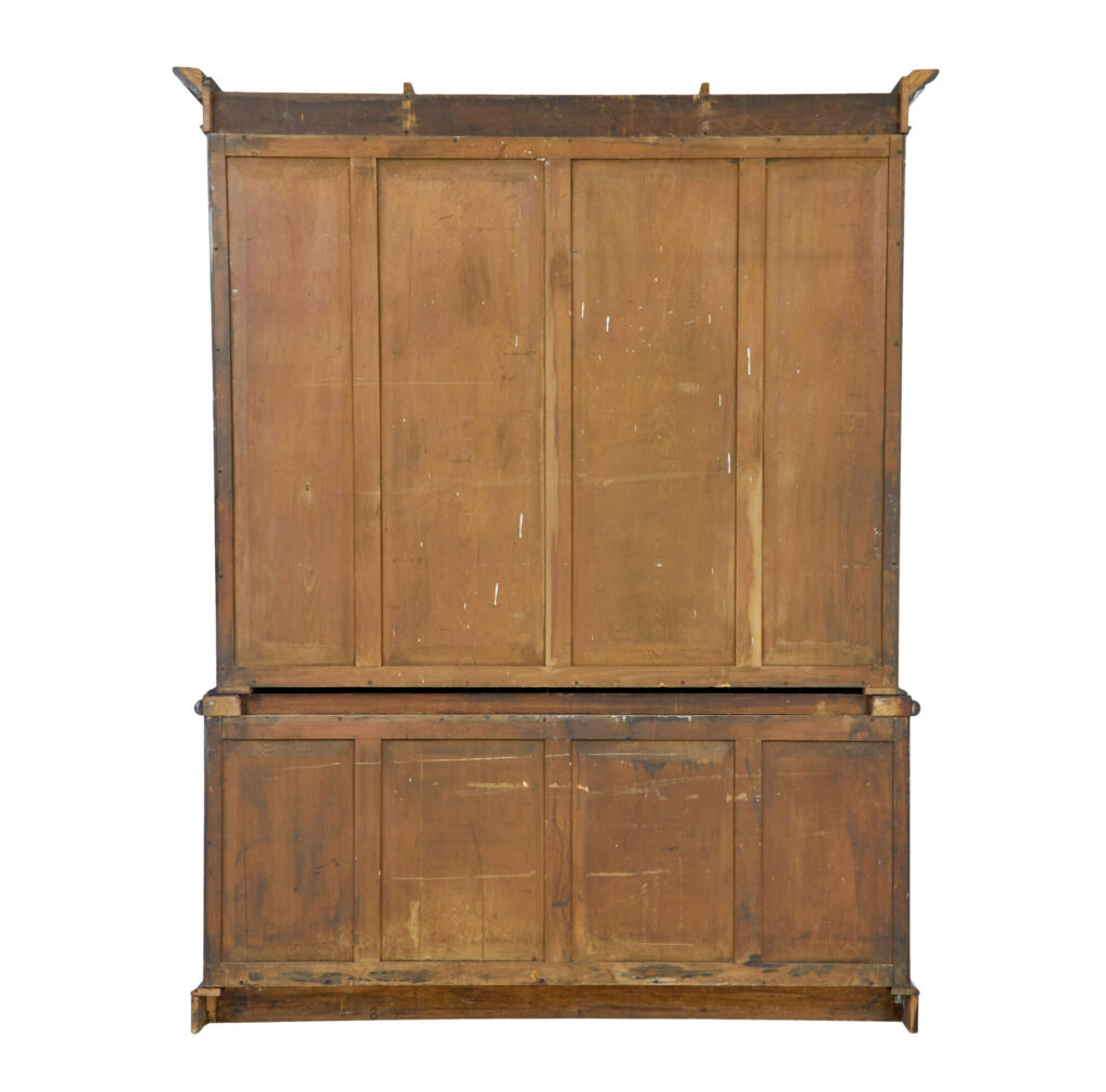 Early Victorian 19th Century Flame Mahogany Breakfront Bookcase — image 6