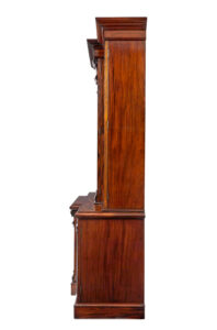 Early Victorian 19th Century Flame Mahogany Breakfront Bookcase — thumbnail 5