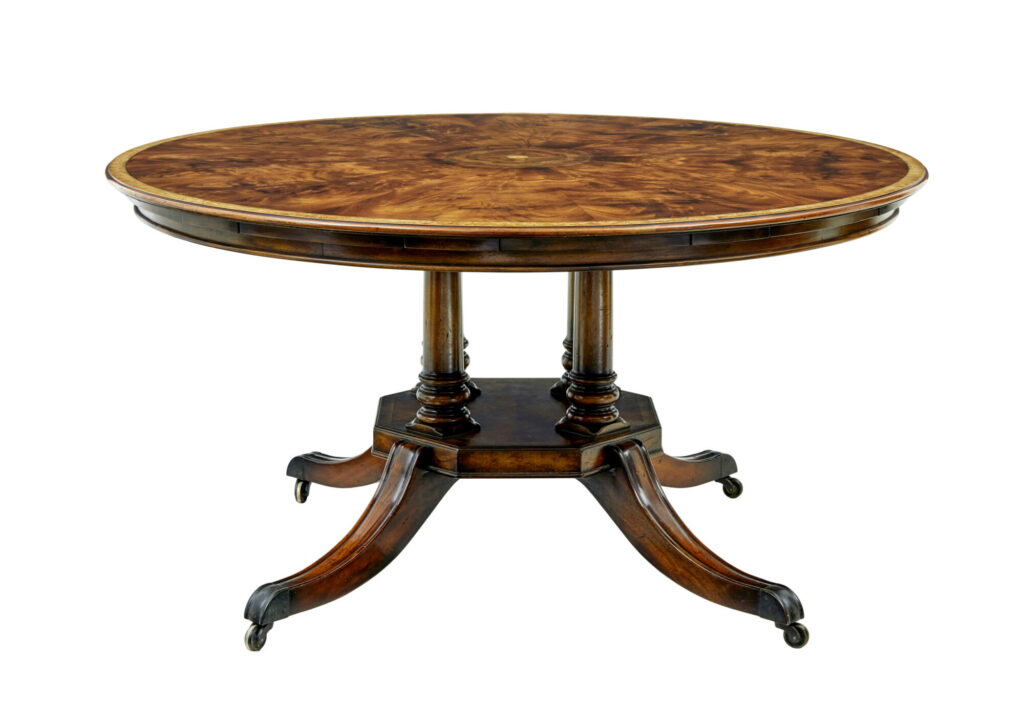 Circular Extending Jupe Dining Table with Burr Detailing — image 11