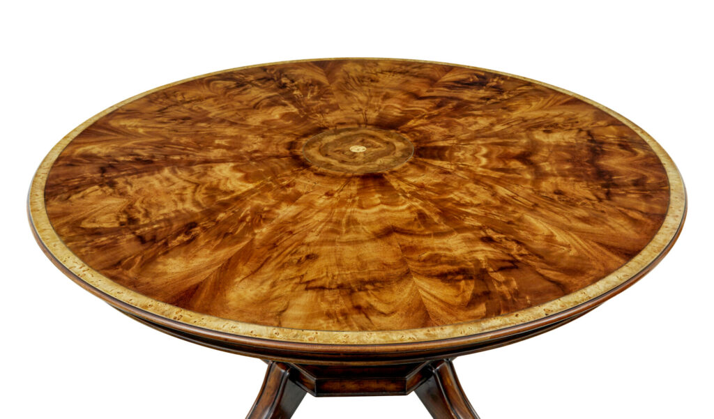 Circular Extending Jupe Dining Table with Burr Detailing — image 9