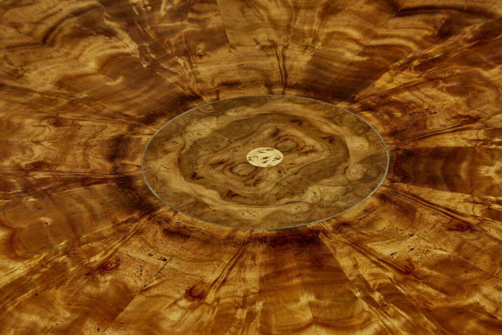 Circular Extending Jupe Dining Table with Burr Detailing — image 8