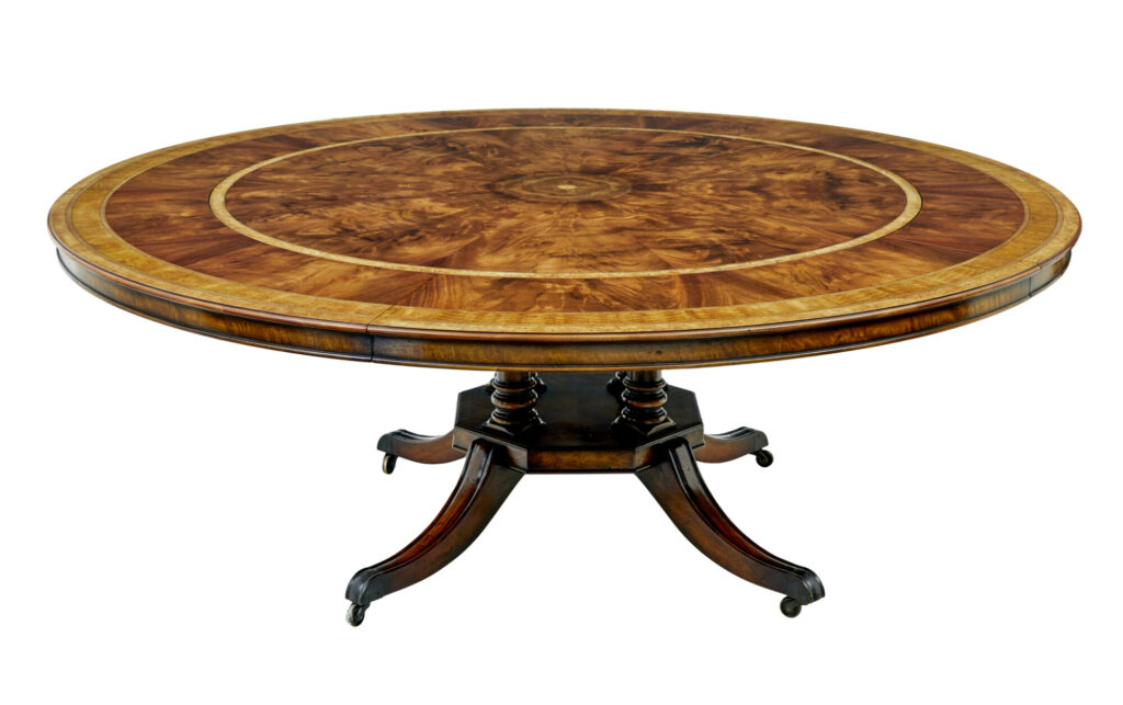 Circular Extending Jupe Dining Table with Burr Detailing — image 3