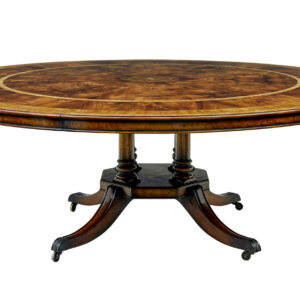 CIRCULAR EXTENDING JUPE DINING TABLE WITH BURR DETAILING